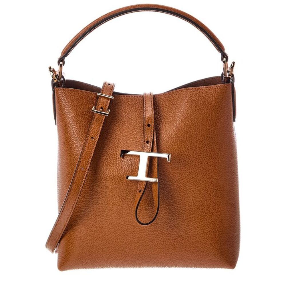 Tod's T Timeless Pendant Bucket Bag, Brown